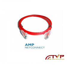 1859249-5 AMP Category 6 Cable Assembly, Unshielded, RJ45-RJ45, SL, 5Ft, Red